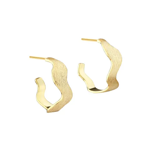 DREAMLIT WAVY HOOP 18 MM. | GOLDEN — produktfoto