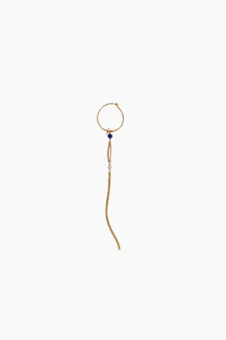 Miss Paris Hoop Earring With Long Chain - Montmartre - Stine A — produktfoto