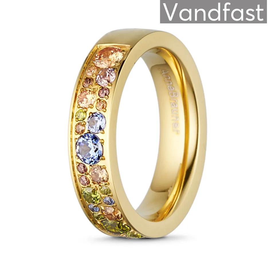 ANNEBRAUNER Sparkling Multicolor Autumn Ring 18K Guldbelagt — produktfoto