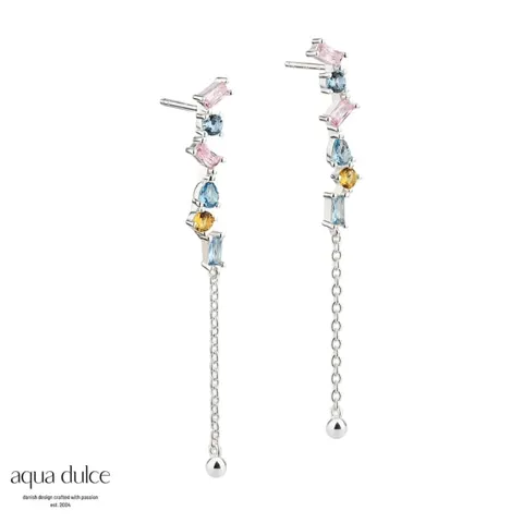 PASTEL BAGUETTE LOVE EARSTUDS | SILVER — produktfoto
