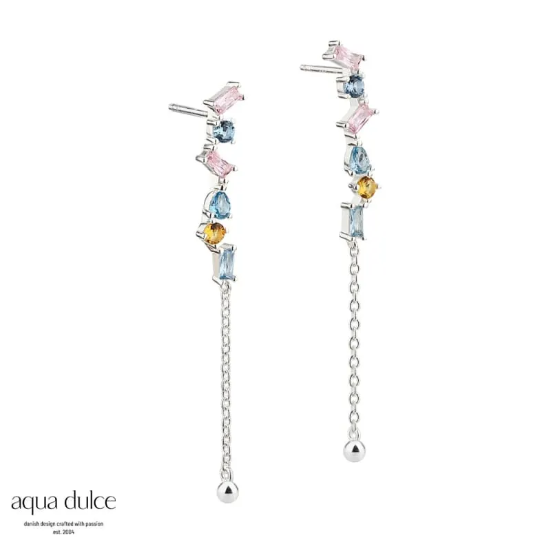 PASTEL BAGUETTE LOVE EARSTUDS | SILVER — produktfoto