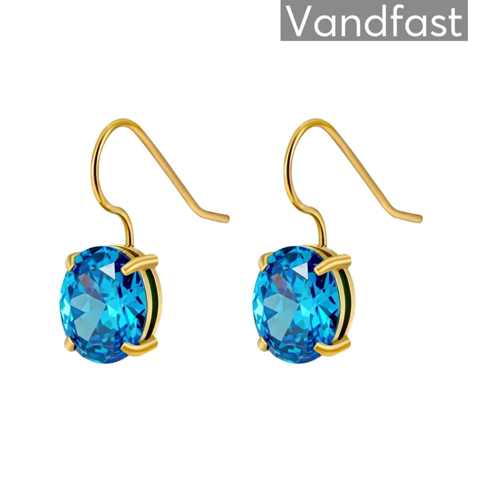 ANNEBRAUNER Torino Blue Topaz Øreringe 18K Guldbelagt — produktfoto