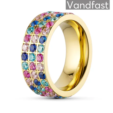 ANNEBRAUNER Alliance Rose/Blue/Pink Mix Ring 18K Guldbelagt — produktfoto