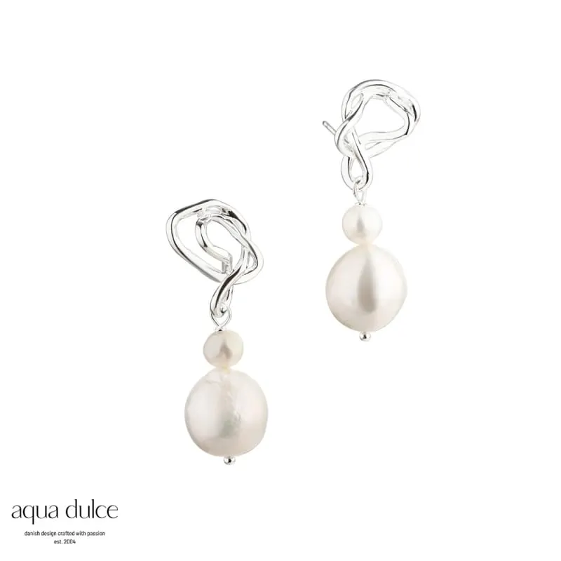 CURLY PEARL EARSTUD | SILVER — produktfoto