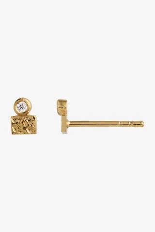 Tres Petit La Mer Earring With Stone - Gold - Stine A — produktfoto