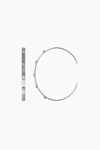 Bangle with Five Flow Stones - Silver - Stine A — produktfoto