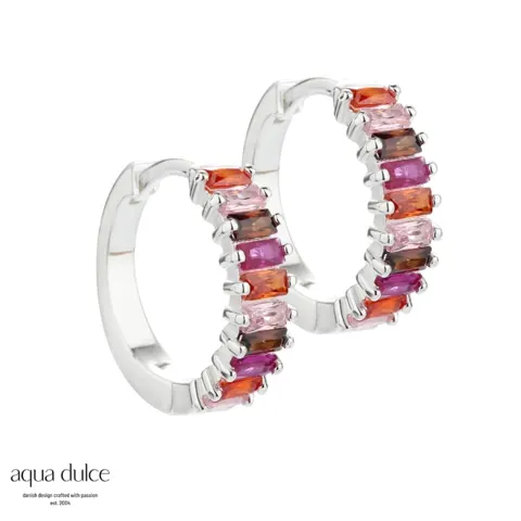PINK PHILINA HOOPS 15 MM. |  SILVER — produktfoto
