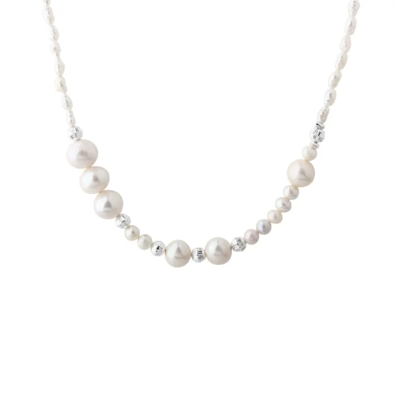 *LINE PEARL NECKLACE | SILVER — produktfoto