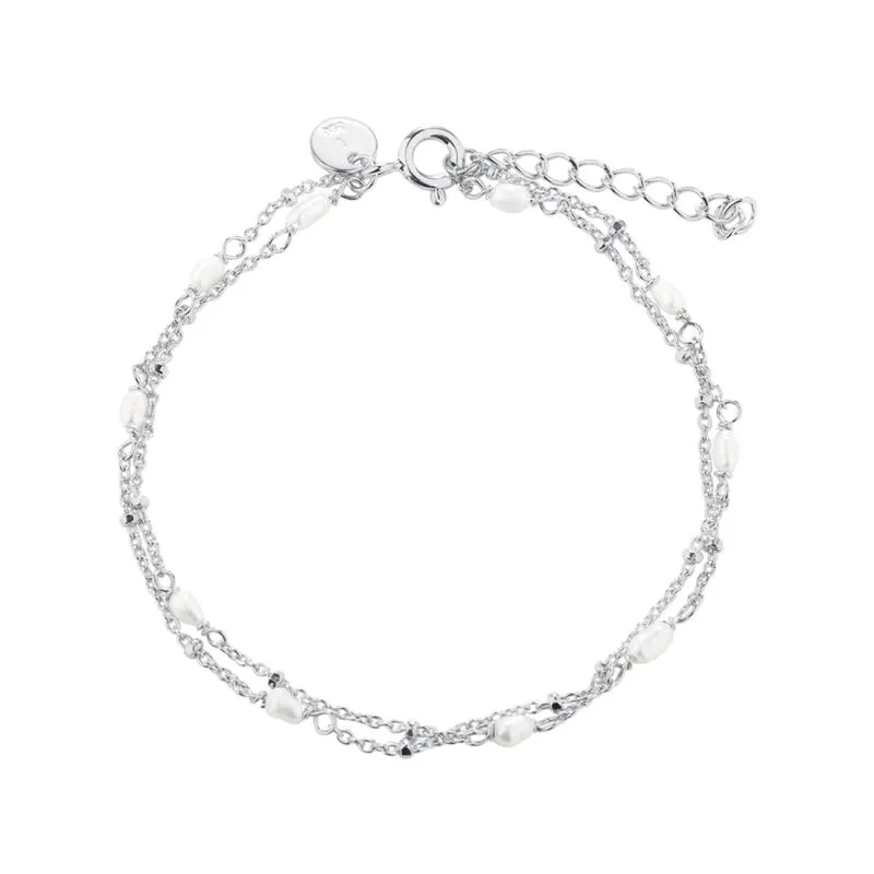 *RICE DOT DOUBLE BRACELET  | SILVER — produktfoto