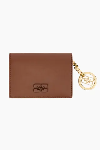 Bou Card Holder With Flap B3010392 - Sorrel Horse - GANNI — produktfoto