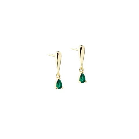 SHINY VERDE DROP EARSTUD | GOLDEN — produktfoto