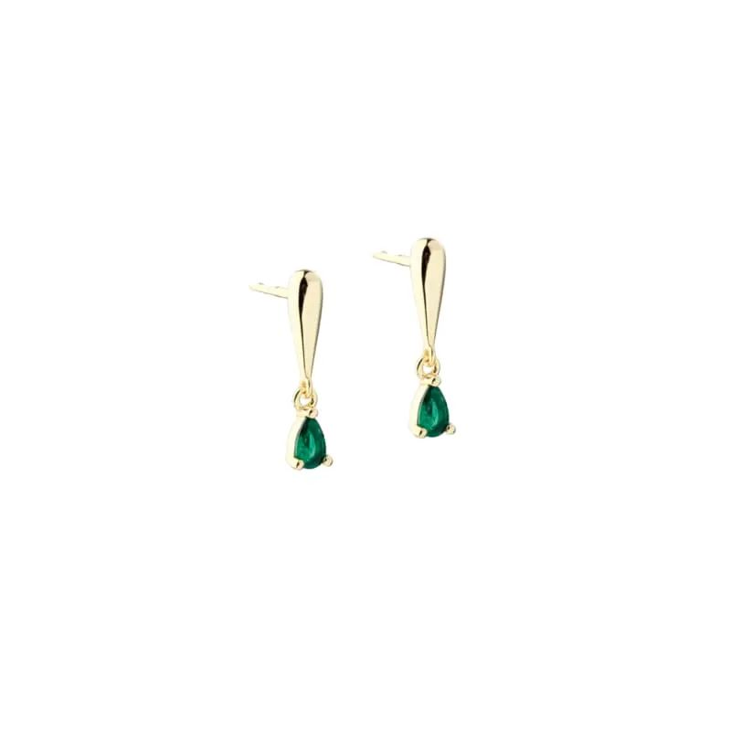 SHINY VERDE DROP EARSTUD | GOLDEN — produktfoto