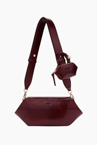 Bou East/West Deep Shine - Burgundy - GANNI — produktfoto