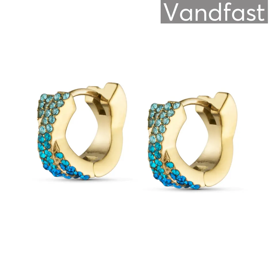 ANNEBRAUNER Alma Zirconia Blue Mix Small Øreringe 18K Guldbelagt — produktfoto