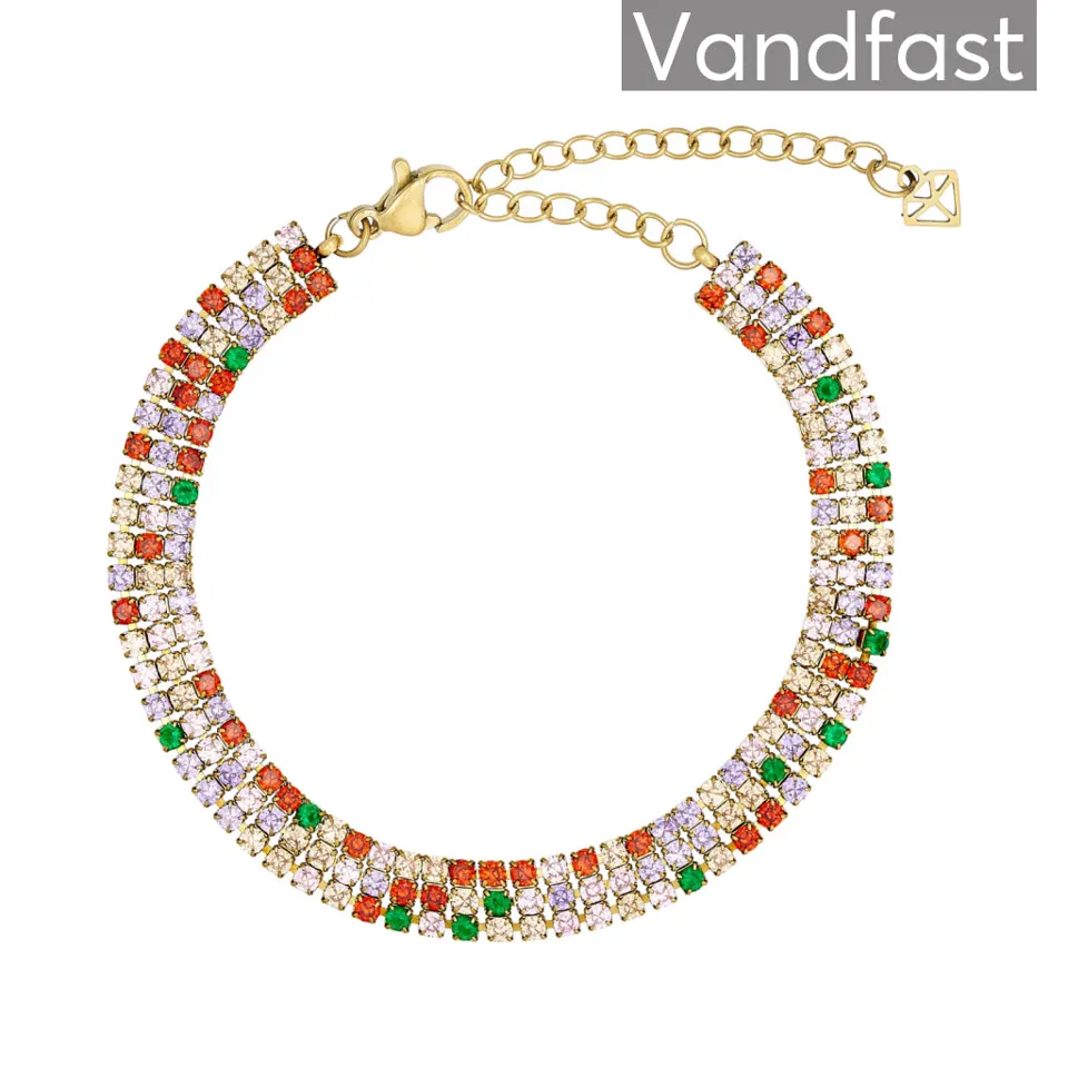 ANNEBRAUNER Tennis Triple Multicolor Armbånd 18k Guldbelagt — produktfoto