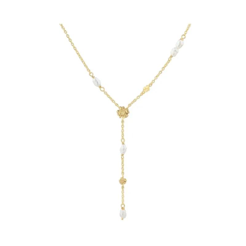 CLOVER Y-NECKLACE | GOLDEN — produktfoto