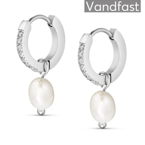 ANNEBRAUNER Zirconia Pearl Creole Øreringe — produktfoto