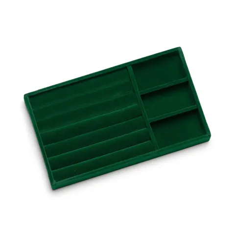 ANNEBRAUNER Velour Smykkebakke Ringe Green — produktfoto