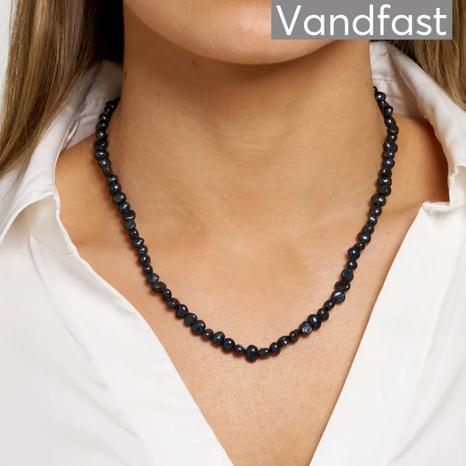 ANNEBRAUNER BLACK Pearl Halskæde 18K Guldbelagt — produktfoto