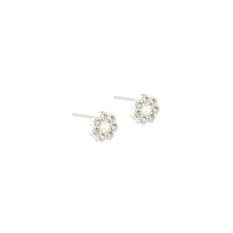 LUMI CLEAR FLOWER EARSTUD | SILVER — produktfoto