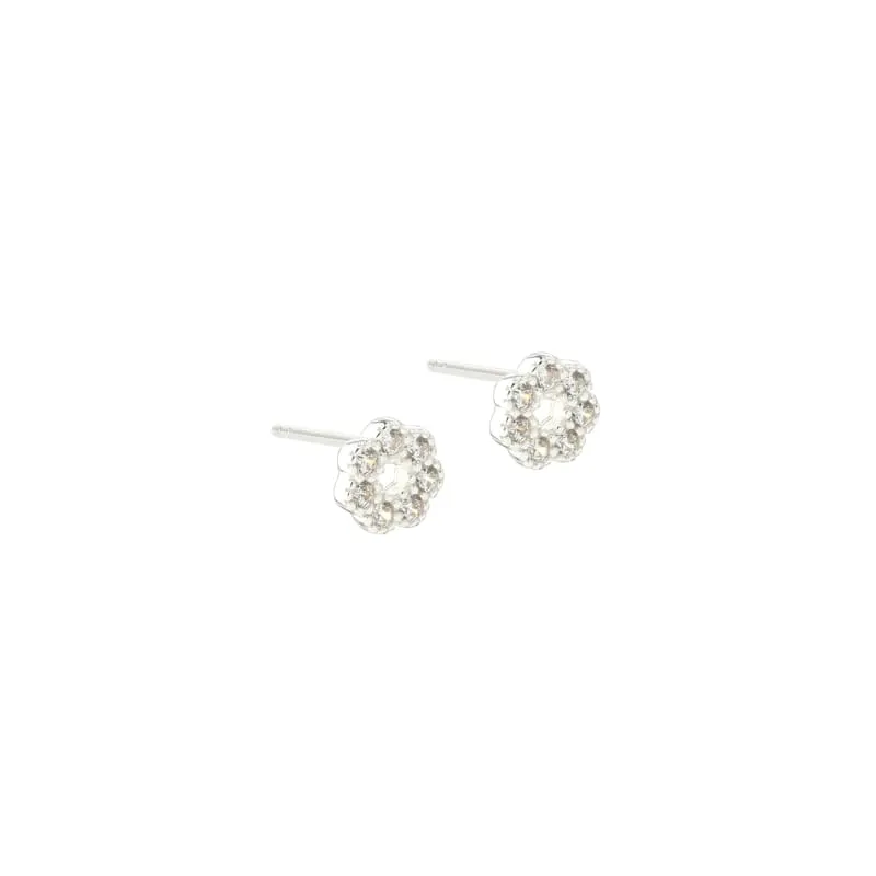 LUMI CLEAR FLOWER EARSTUD | SILVER — produktfoto