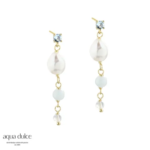 *SKY BLUE PEARL EARSTUD | GOLDEN — produktfoto