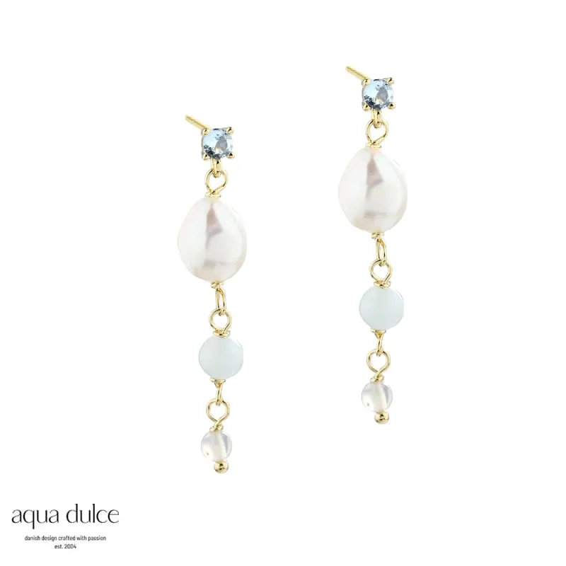 *SKY BLUE PEARL EARSTUD | GOLDEN — produktfoto