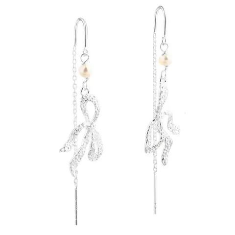 *HANGING BOW EARTHREAD | SILVER — produktfoto