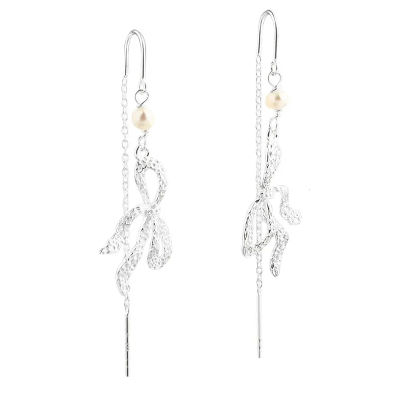 *HANGING BOW EARTHREAD | SILVER — produktfoto
