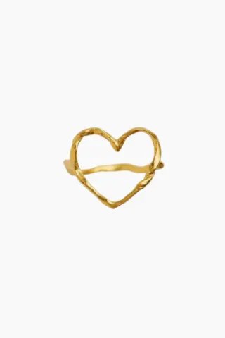 Funky Heart Ring - Gold - Stine A — produktfoto