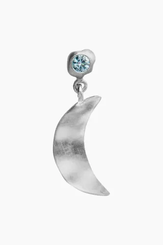Big Dot Bella Moon With Blue Lagune Stone - Silver - Stine A — produktfoto