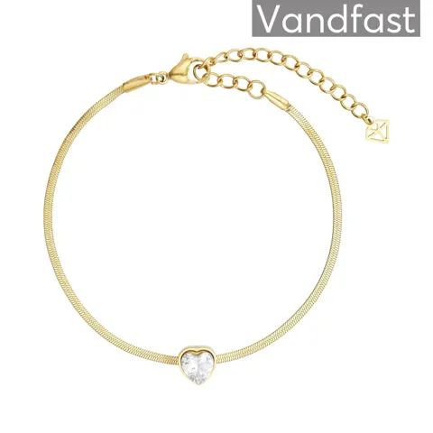 ANNEBRAUNER Snake Heart Zirconia Armbånd 18K Guldbelagt — produktfoto