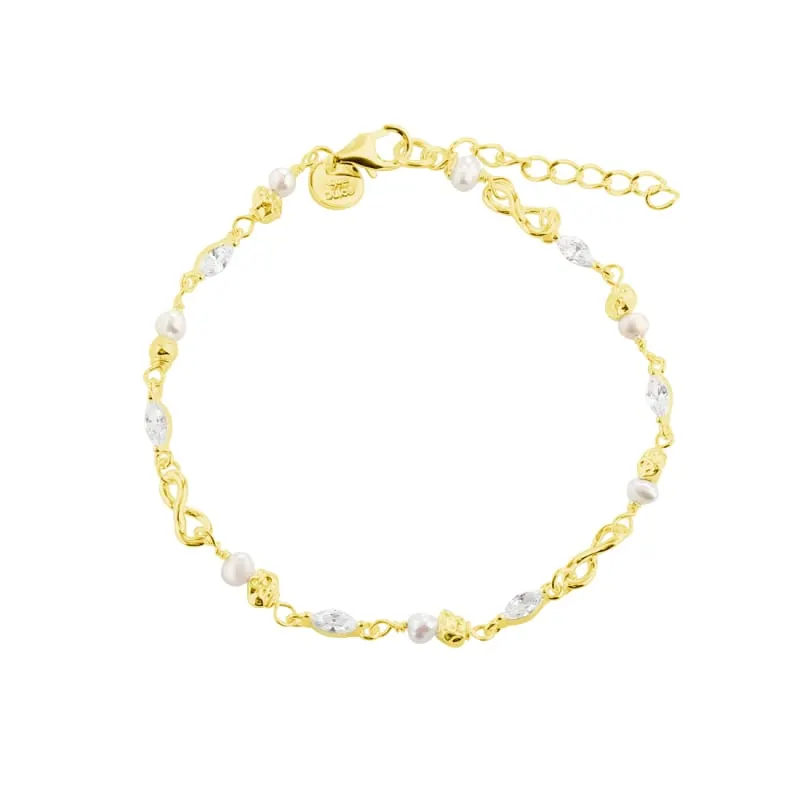 WHITE GARDEN BRACELET  | GOLDEN — produktfoto