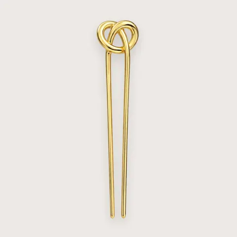 Cady french pin - guldfarvet hårnål med knudedesign — produktfoto