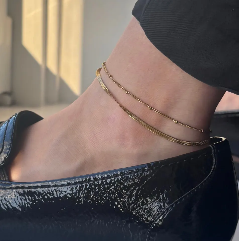 ANNEBRAUNER Snake Ball Ankelkæde 18K Guldbelagt — produktfoto