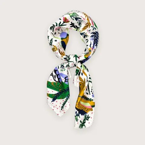 Poppy stort tørklæde med naturprint - 90 x 90 cm — produktfoto