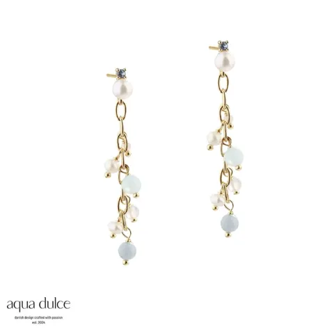 SKY BLUE CHAIN EARRING | GOLDEN — produktfoto