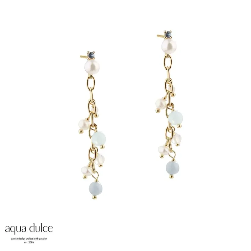 SKY BLUE CHAIN EARRING | GOLDEN — produktfoto