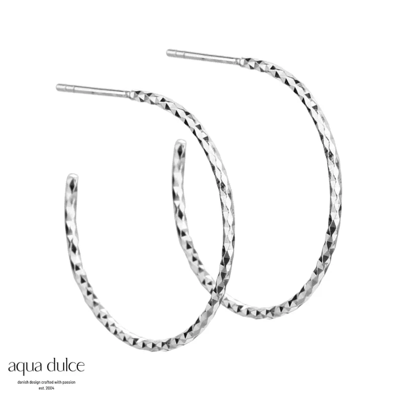 DIAMOND CUT HOOP 25 MM. | SILVER — produktfoto