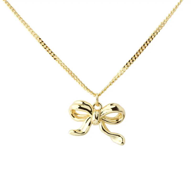 *NEW CURVE BOW | NECKLACE GOLDEN — produktfoto
