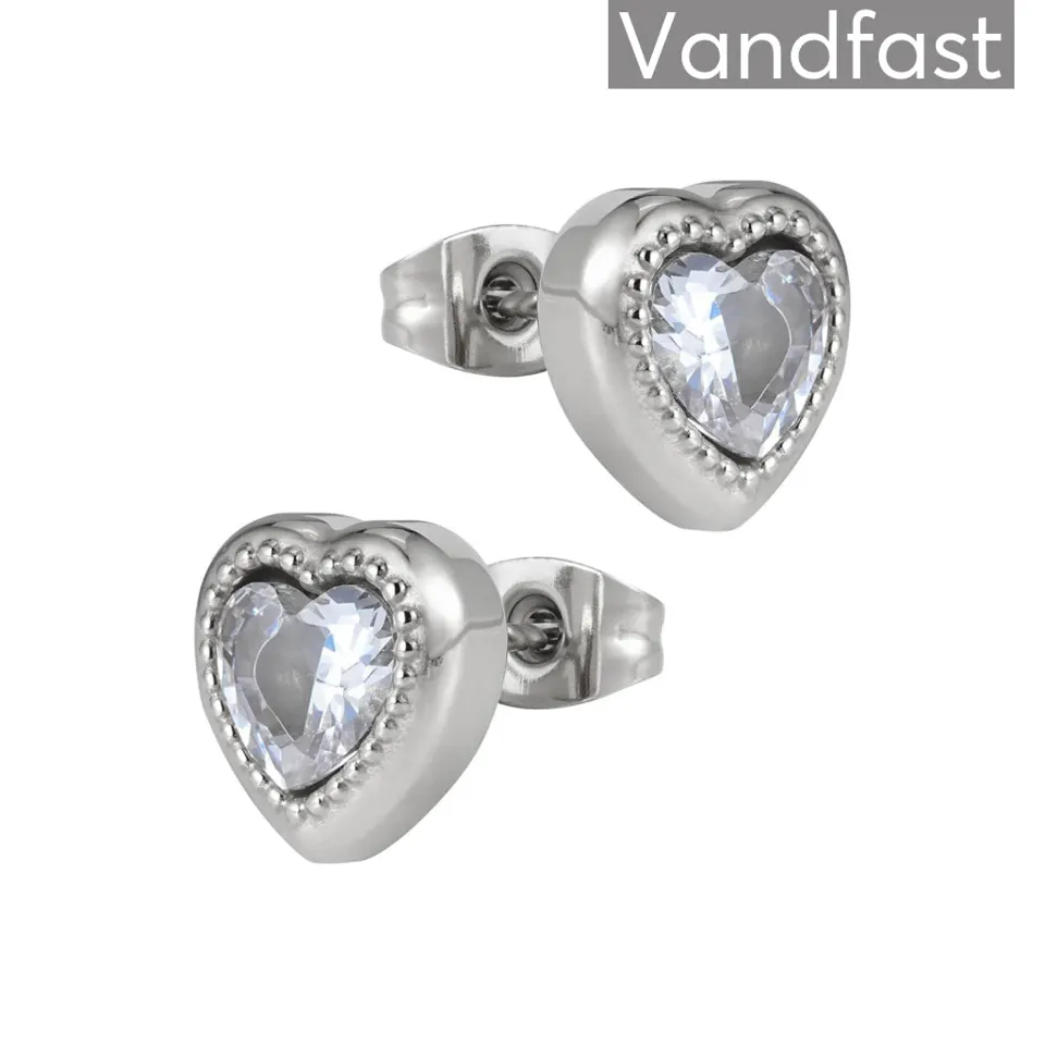ANNEBRAUNER Passion Heart Clear Øreringe — produktfoto