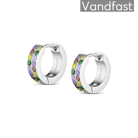 ANNEBRAUNER Creole Double Line Purple/Green Mix Øreringe — produktfoto