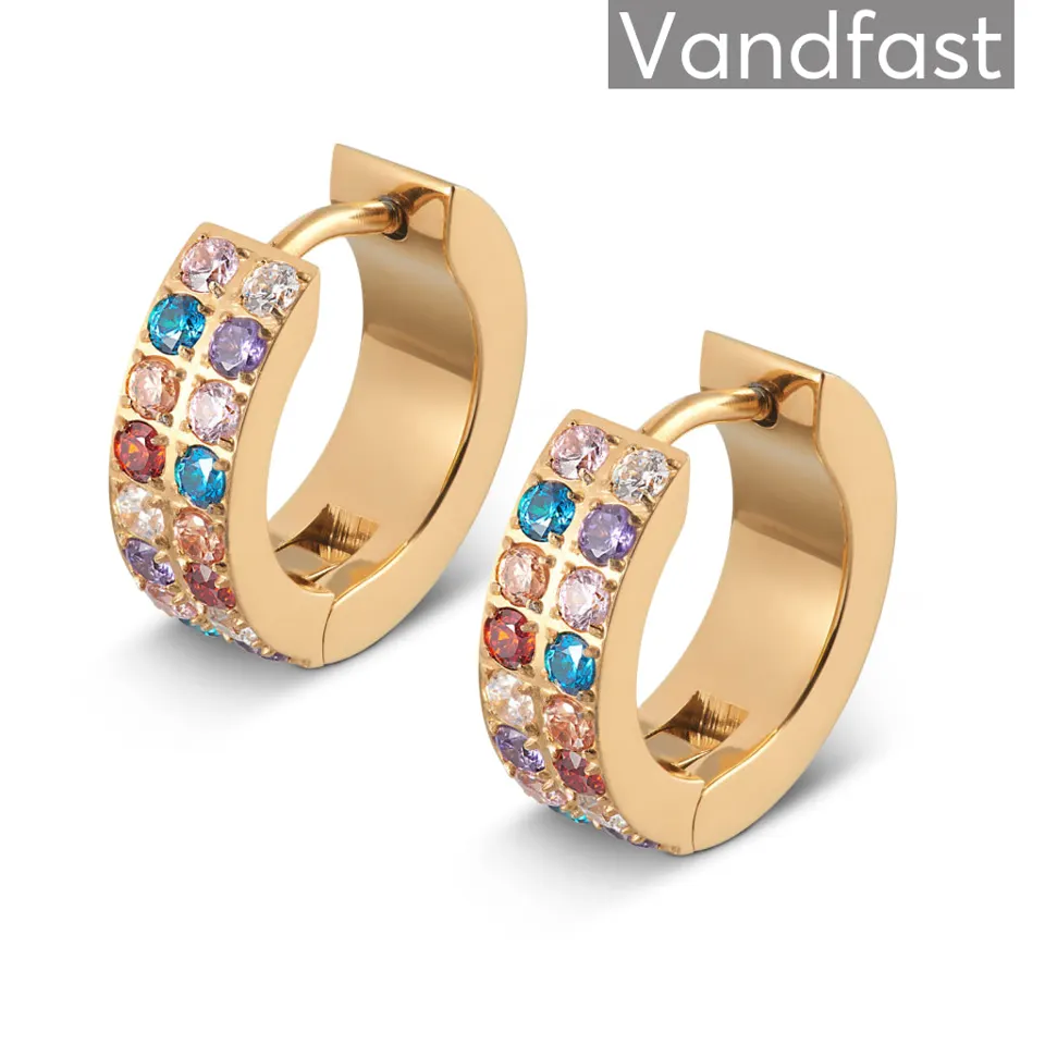 ANNEBRAUNER Creole Double Line Multicolor Øreringe 18K Guldbelagt — produktfoto