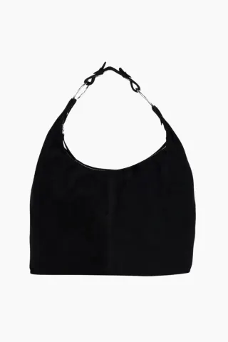 Stevie Shoulder Suede Bag - Black - Silfen Studio — produktfoto
