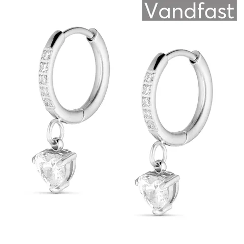 ANNEBRAUNER Zirconia Heart Hoop Øreringe — produktfoto