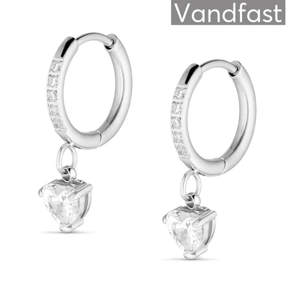 ANNEBRAUNER Zirconia Heart Hoop Øreringe — produktfoto