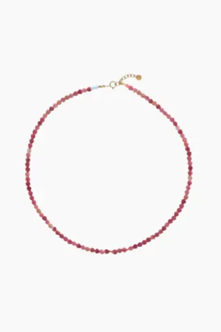 Pink Love Hearts Necklace - Pink - Stine A — produktfoto