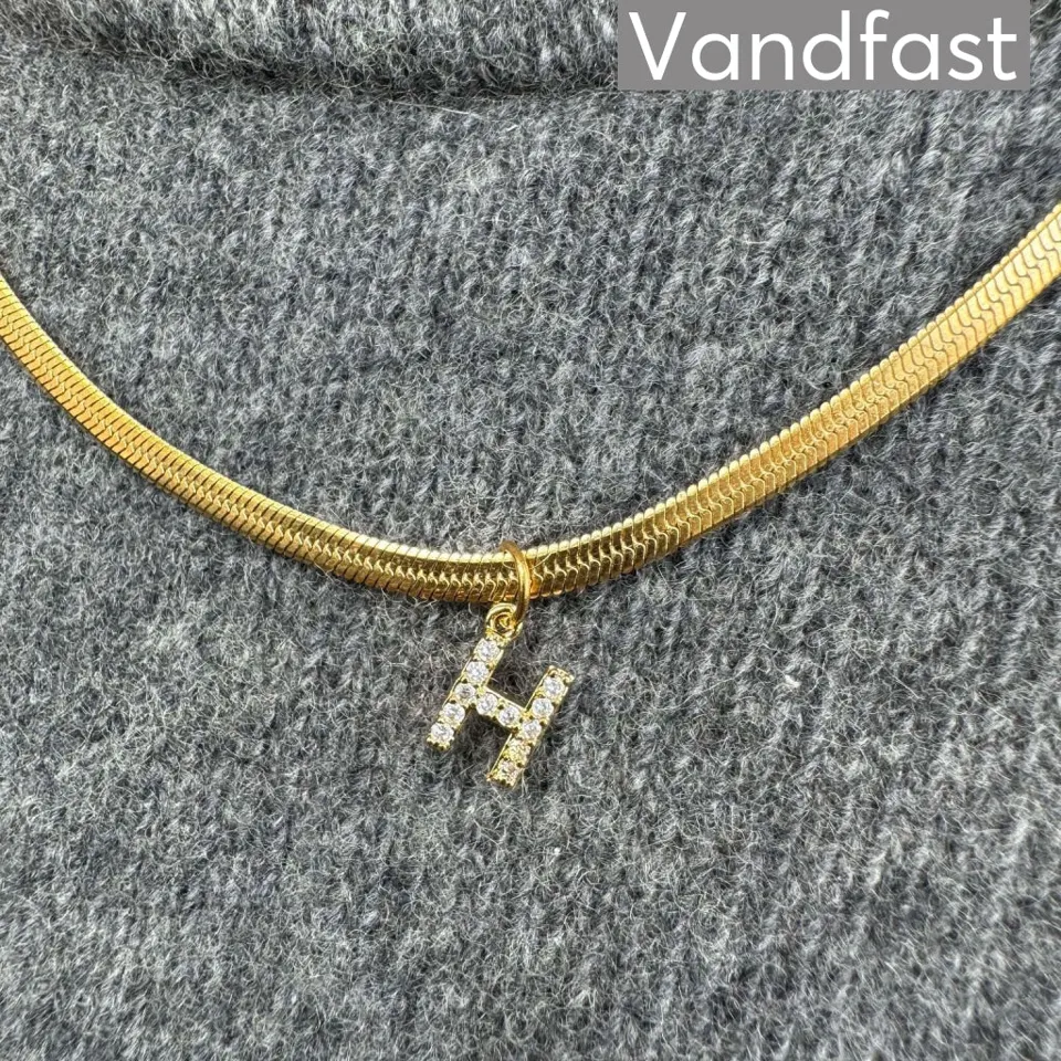 ANNEBRAUNER Snake Letter Halskæde 18K Guldbelagt - A — produktfoto