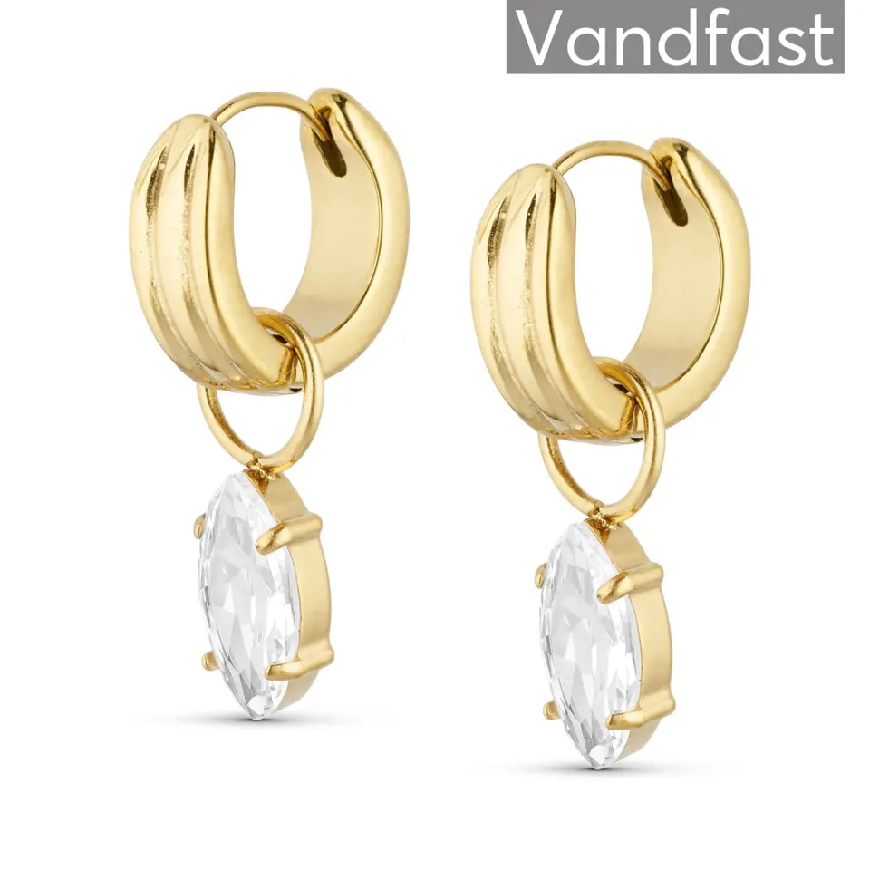ANNEBRAUNER Oval Zirconia Hoop Øreringe 18K Guldbelagt — produktfoto