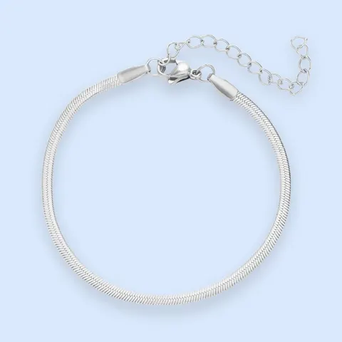 Zoé snake chain-armbånd 2 mm i sølvtonet stål - Vandfast - Chant du Matin — produktfoto